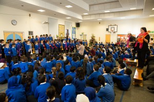 Xmas music. The children from Frederick Bird Primary school, Coventry, have been learning how to play the P instruments.