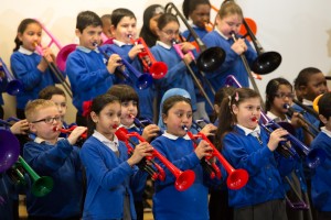 Xmas music. The children from Frederick Bird Primary school, Coventry, have been learning how to play the pInstruments.