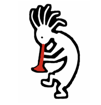 Kokopelli, the South American trickster playing the pBuzz.